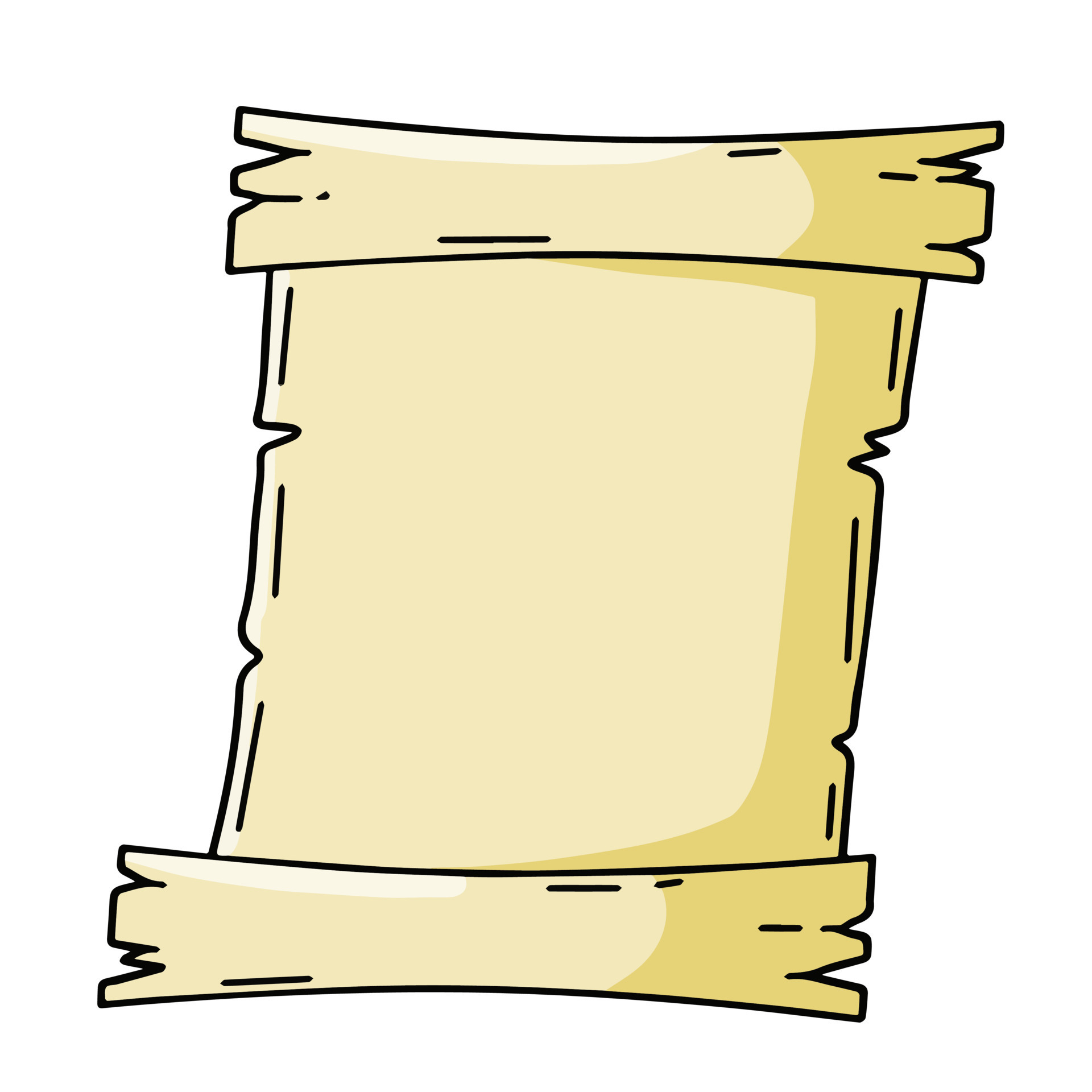 Old scroll. Template for antique text. Medieval papyrus. Paper for