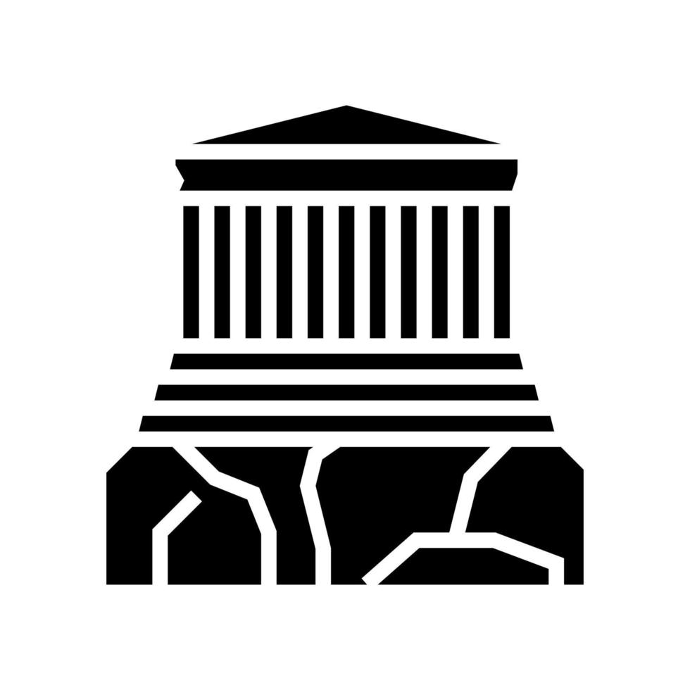 acropolis ancient greece architecture building glyph icon vector illustration