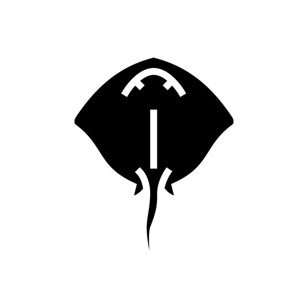 stingray ocean glyph icon vector illustration