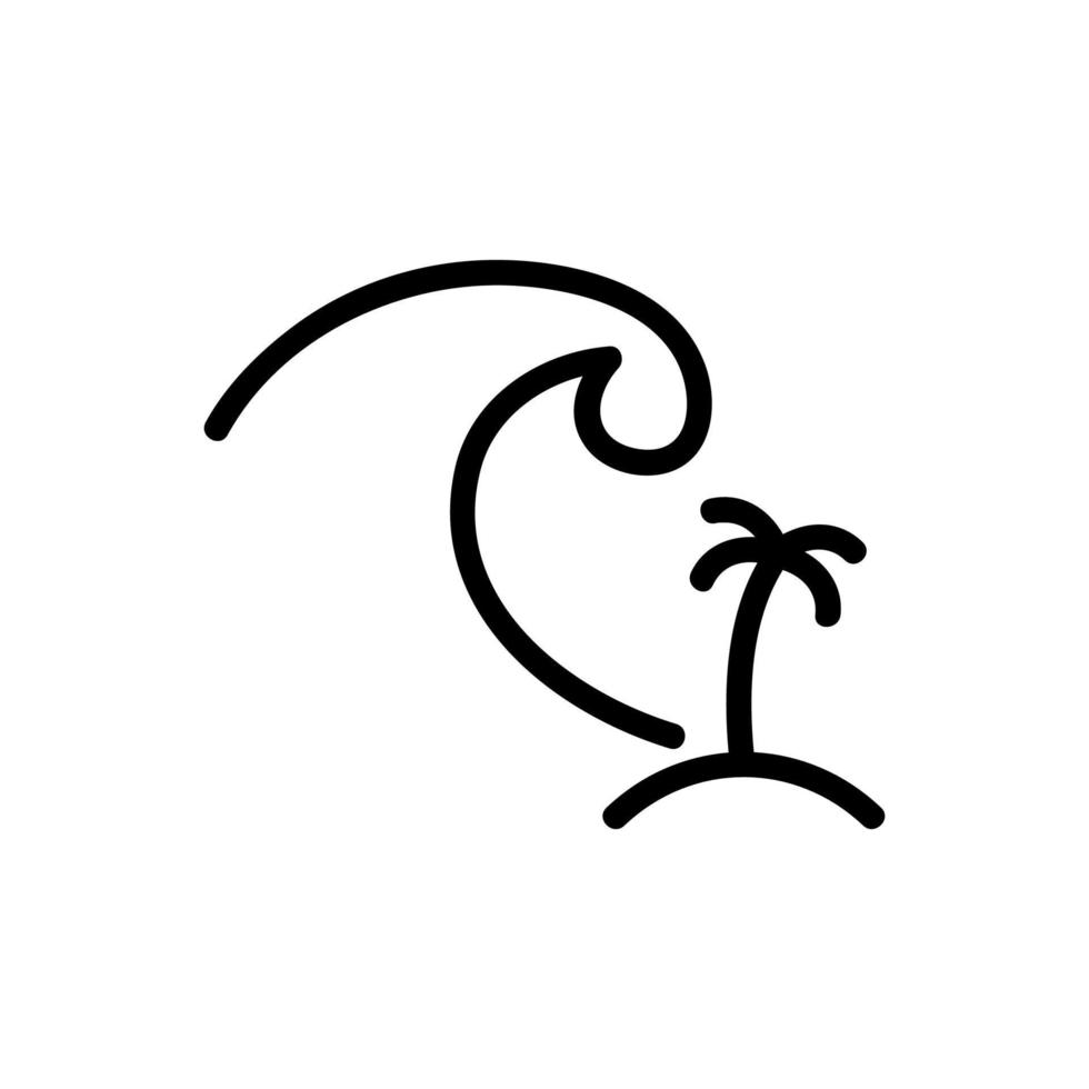 Tsunami icon vector. Isolated contour symbol illustration vector