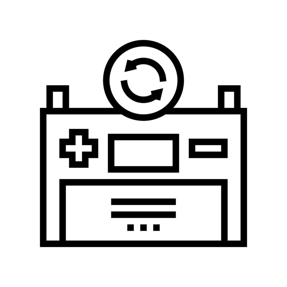 battery replacement line icon vector isolated illustration