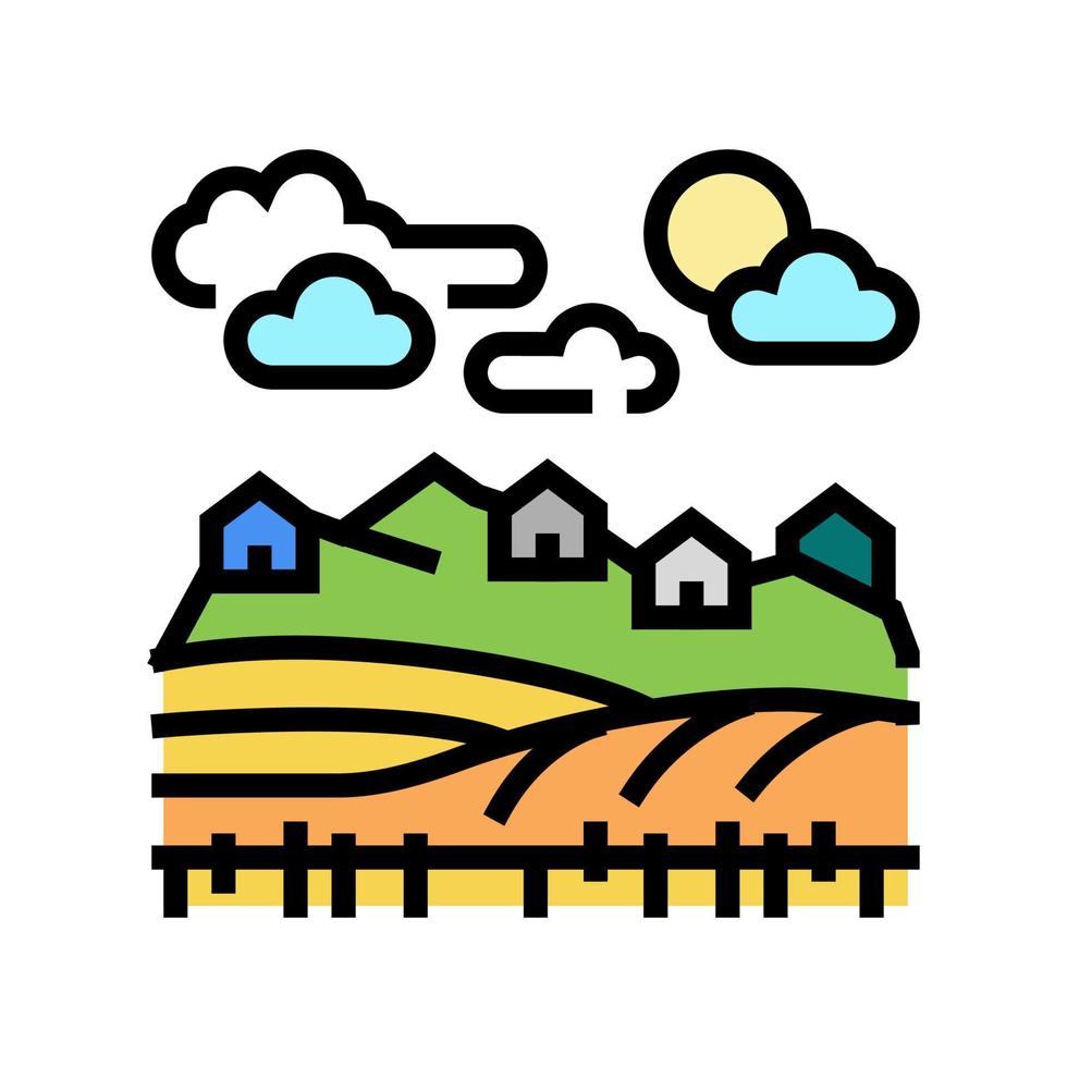 agro paisaje color icono vector ilustración