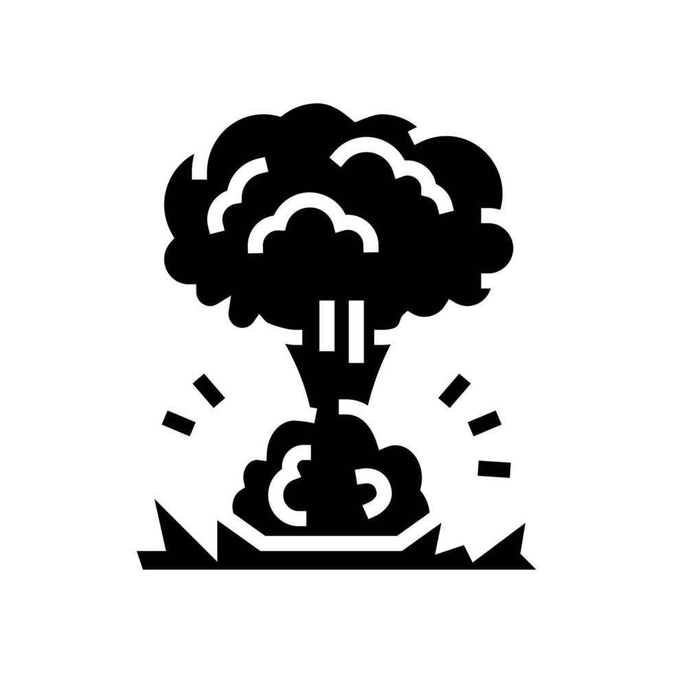 explosión humo glifo icono vector ilustración