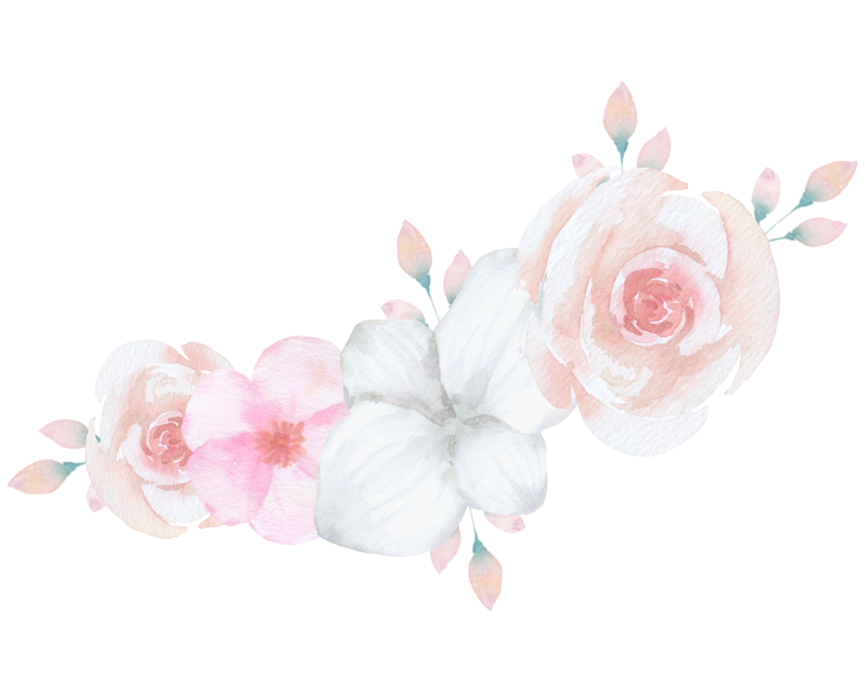 Pink flower bouquet watercolor png