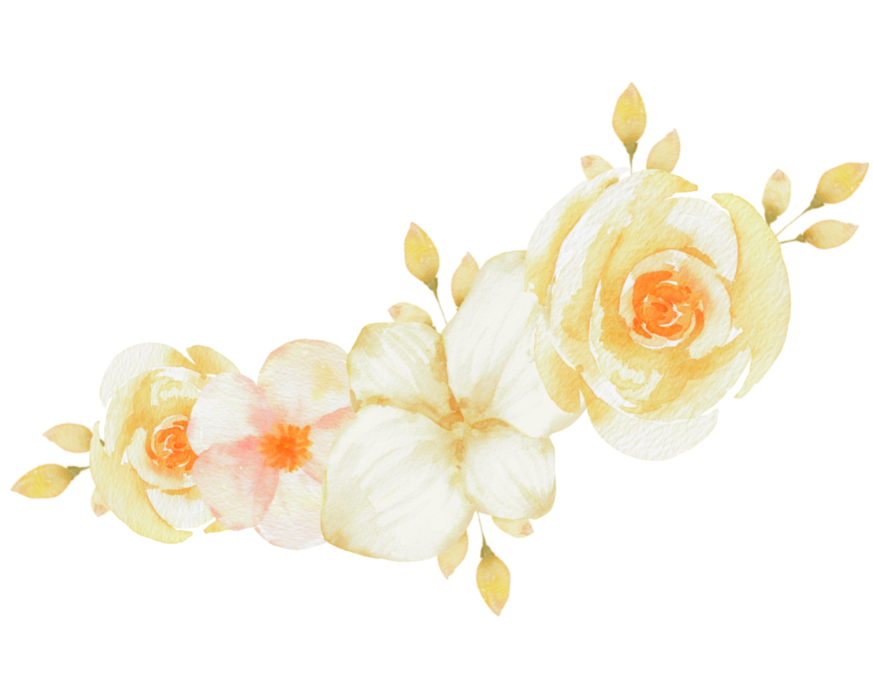 ramo de flores vintage acuarela png