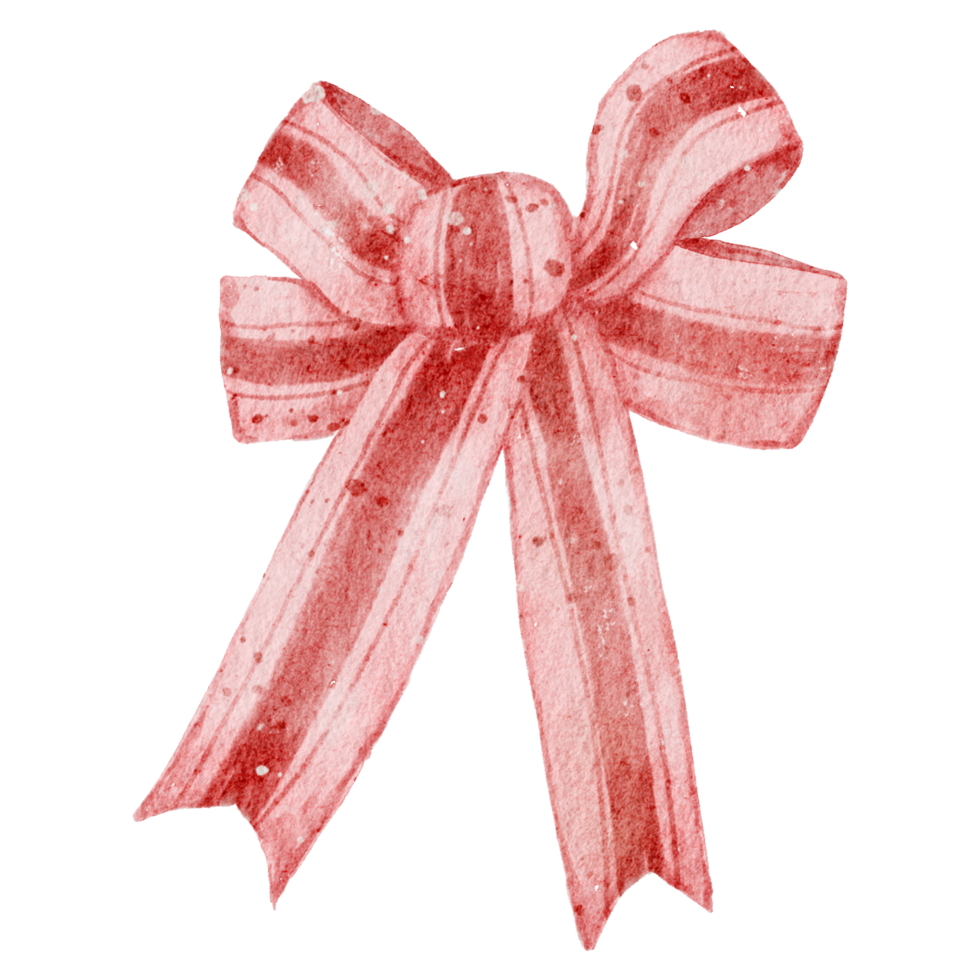 Ribbon bow ornament watercolor clipart png