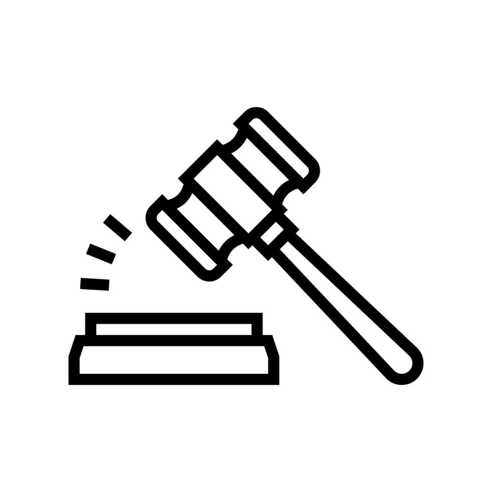 judge hammer line icon vector illustration