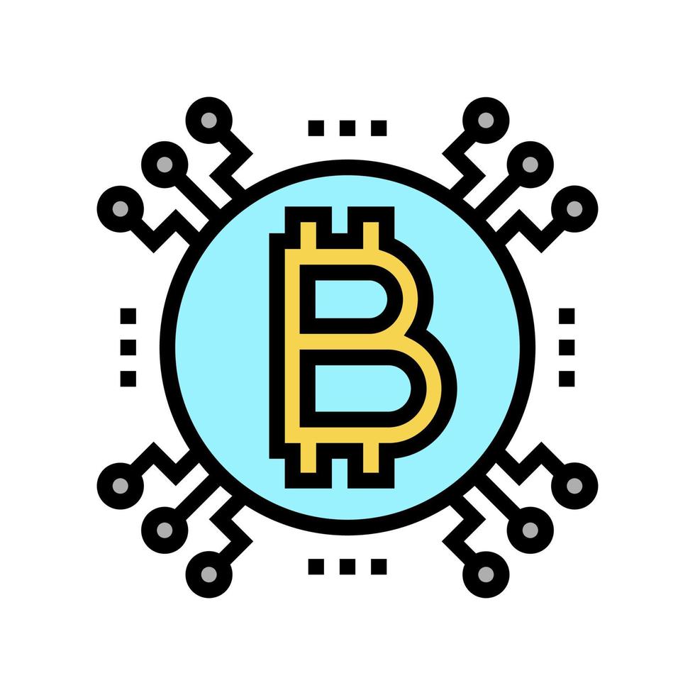 cryptocurrency ico color icon vector illustration