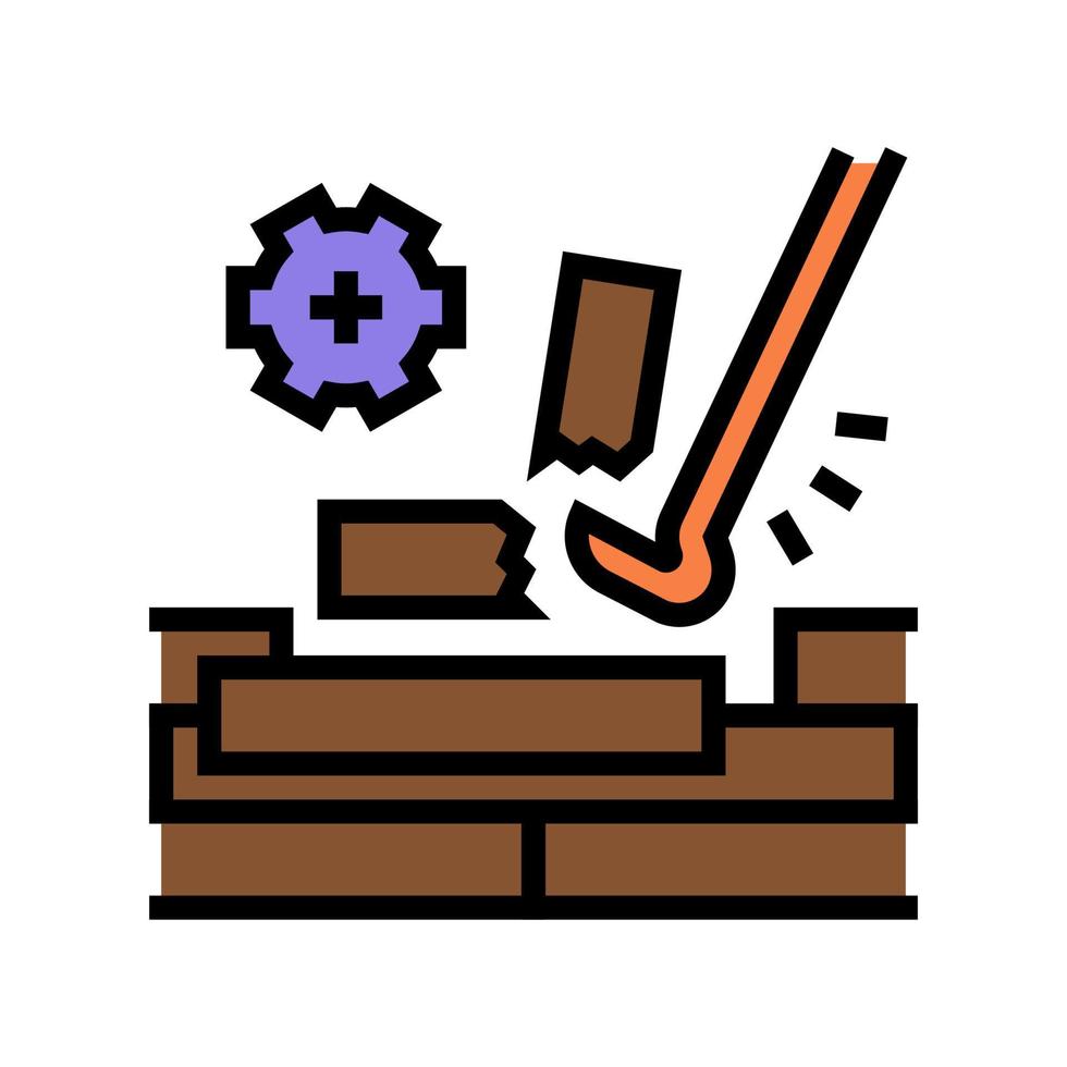 wood floor dismantling color icon vector illustration