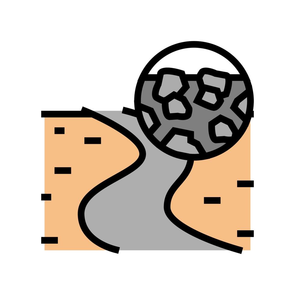gravel road color icon vector illustration