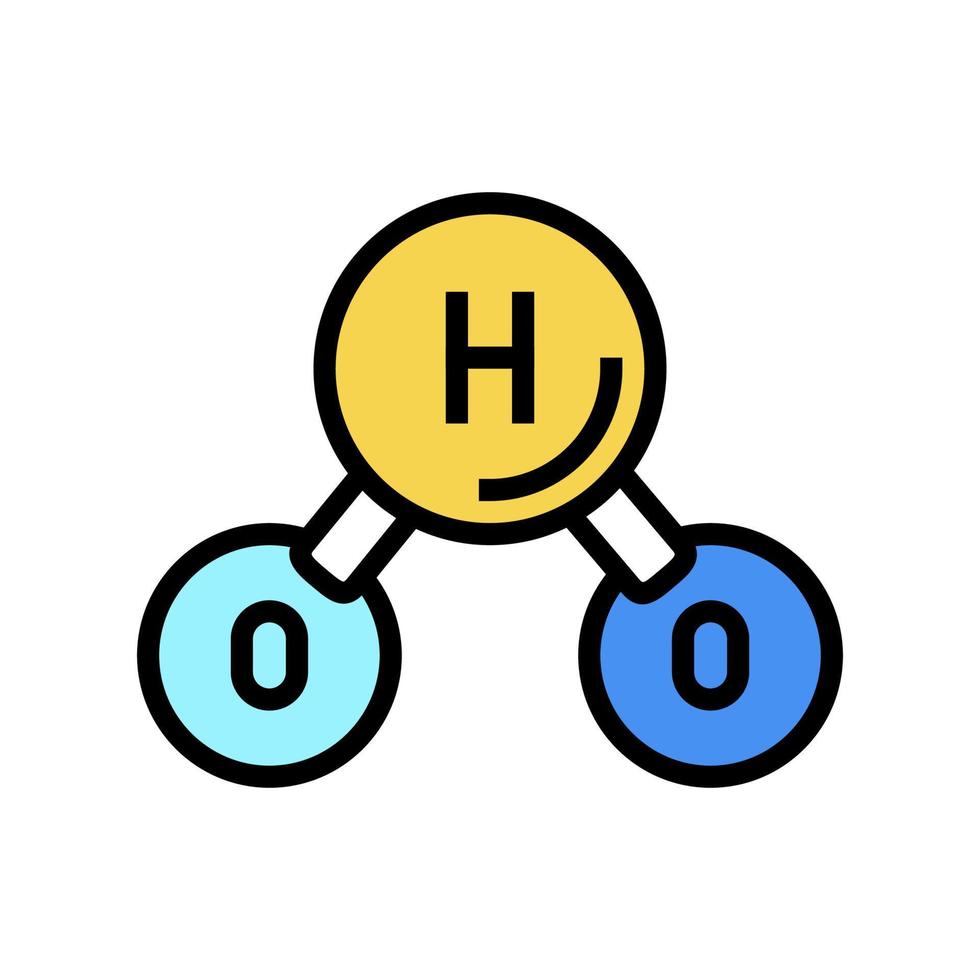 ilustración de vector de icono de color de molécula de agua h2o