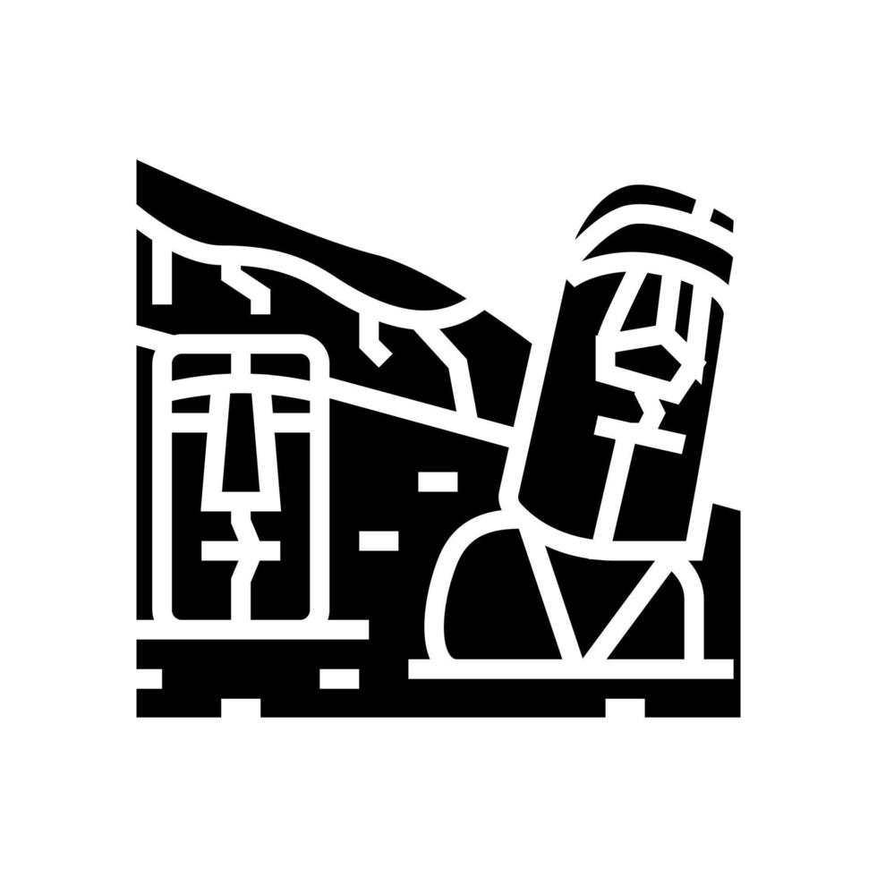 isla de pascua glifo icono vector ilustración