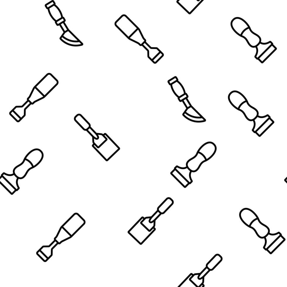 Chisel Carpentry Tool Vector Seamless Pattern