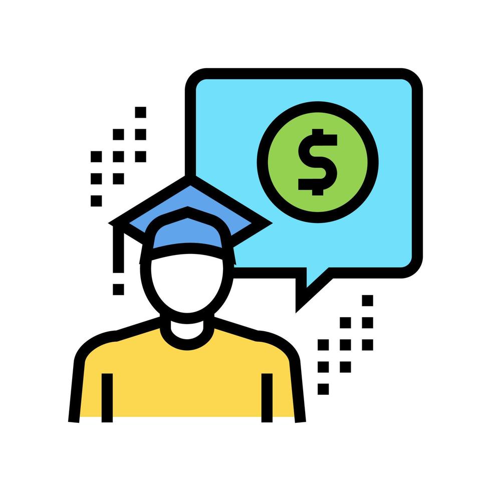 business education student color icon vector illustration