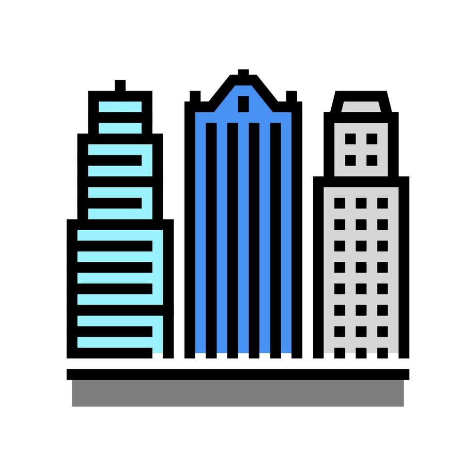 skyscraper business center building color icon vector illustration