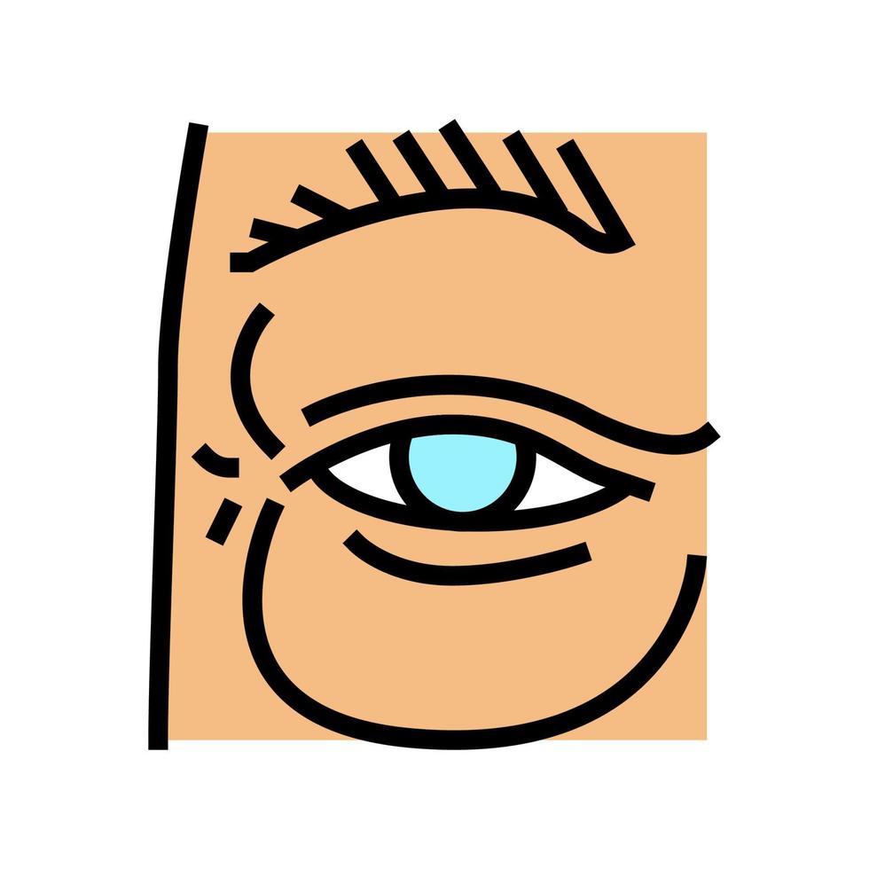 ojo bolsa edema color icono vector ilustración