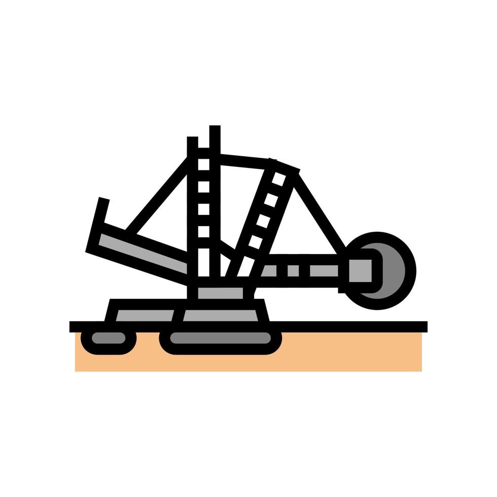 excavator mining stone color icon vector illustration