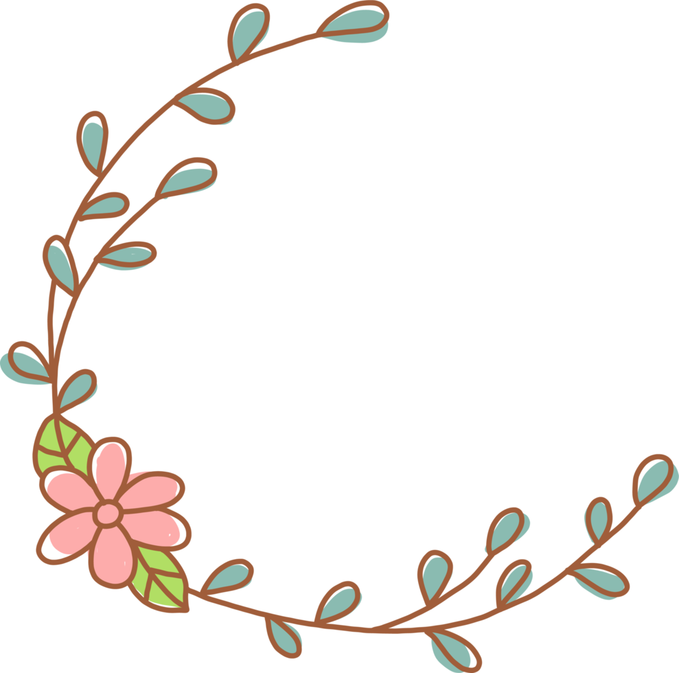 Flower wreath doodle png