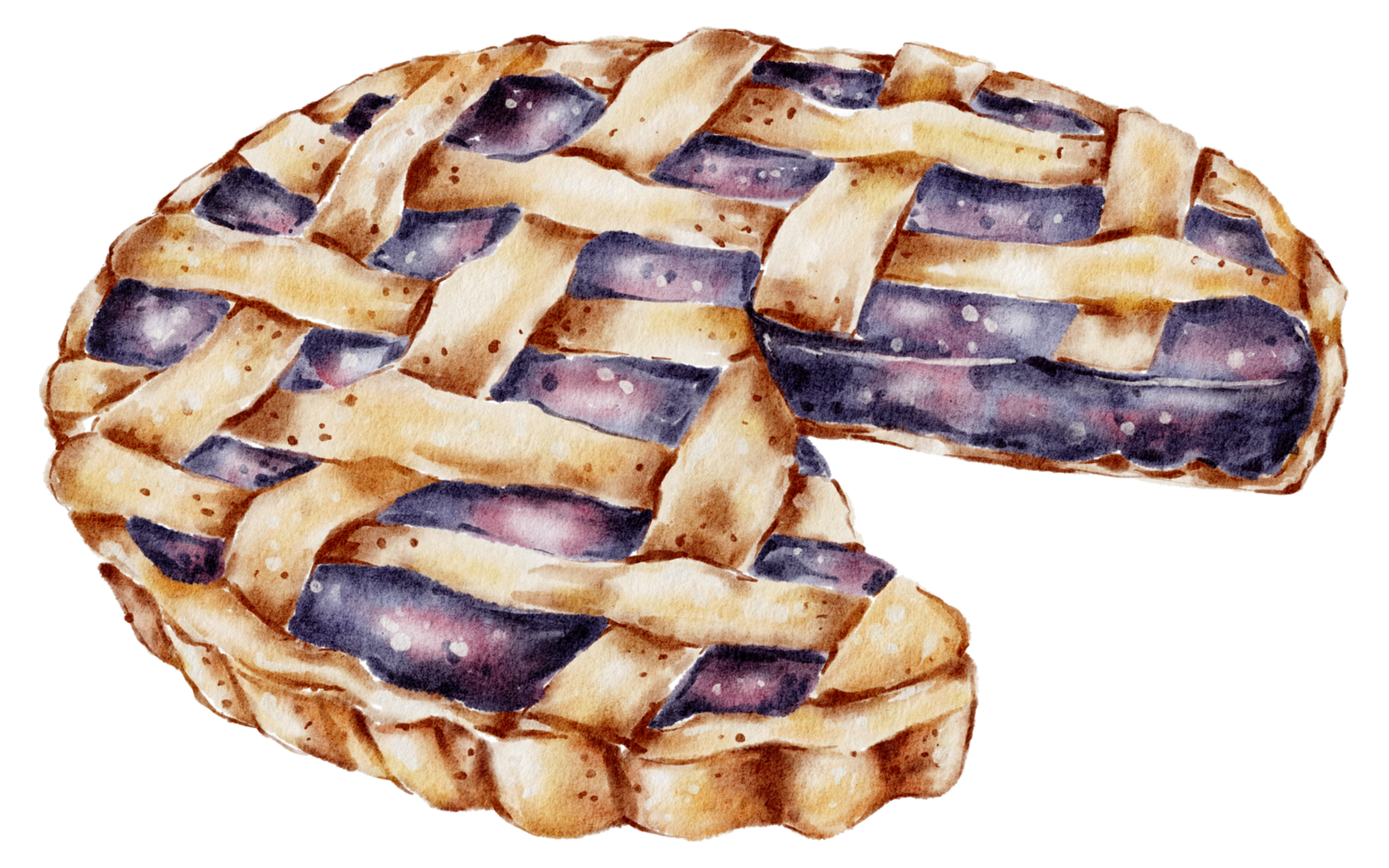 Watercolor bakery, bread, pie, bake, hand paint png