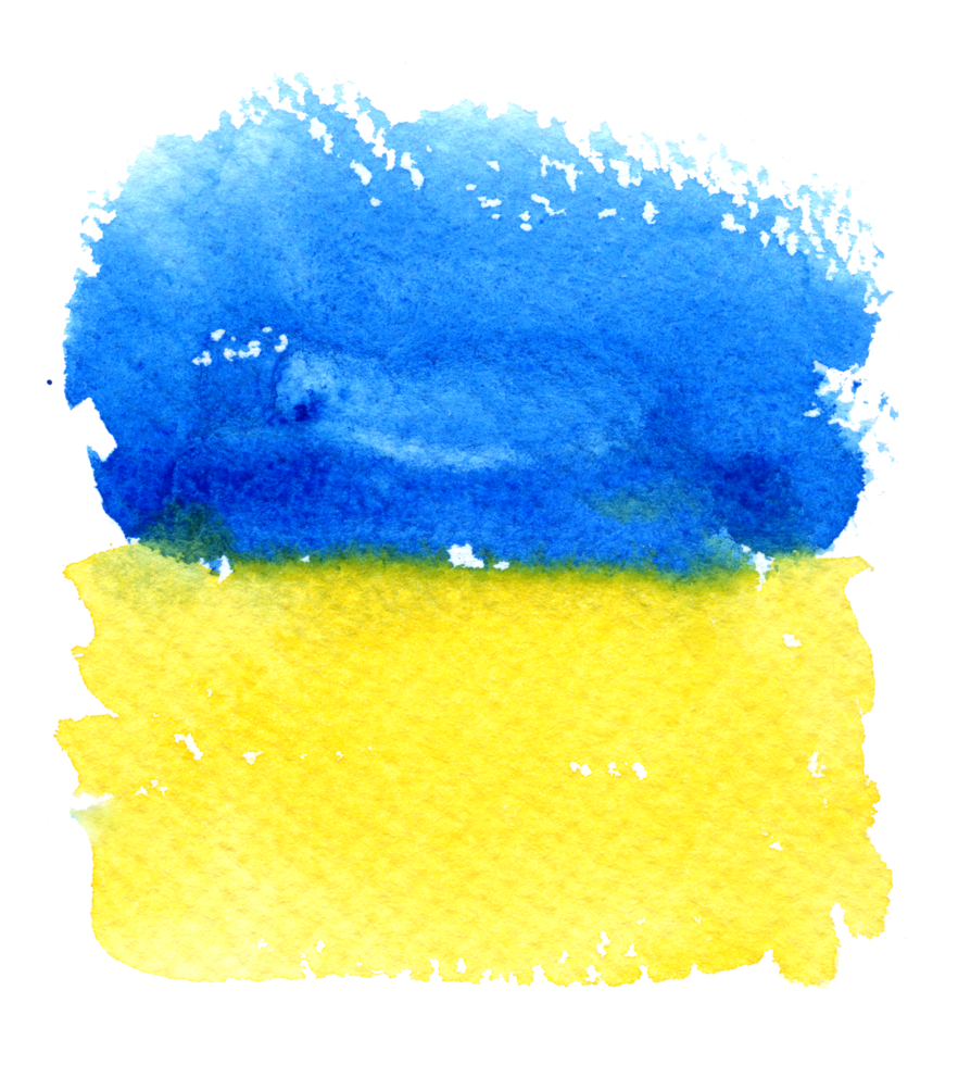 Color of Ukraine in watercolor abstract background png