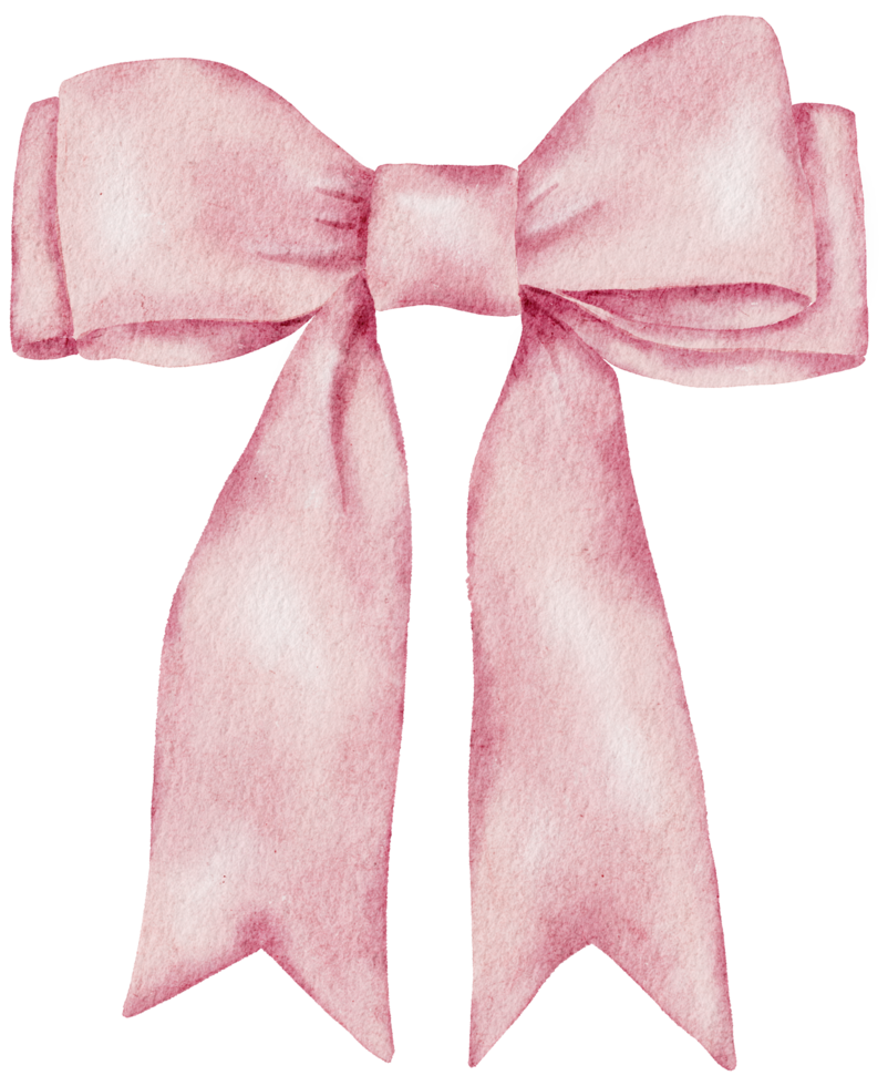 Ribbon bow ornament watercolor clipart png