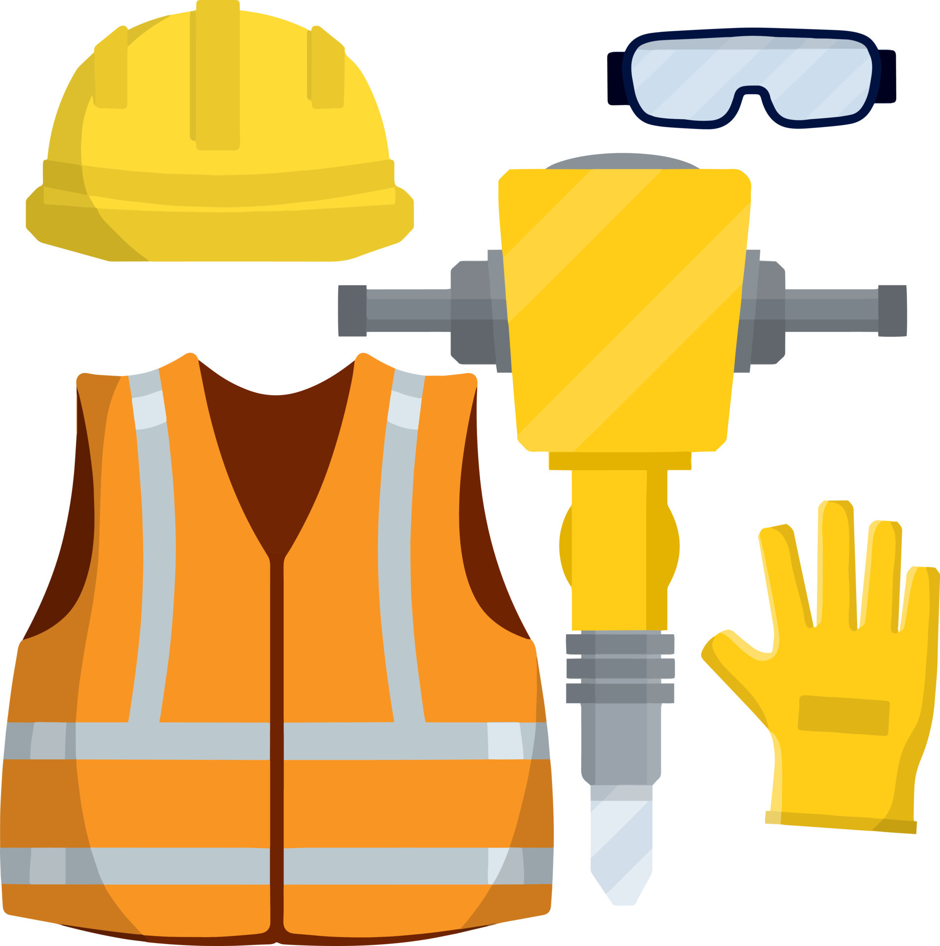 Diseño Vectorial De Ropa De Trabajo Y Deportes De Ropa De Hombre. Chaqueta  De Uniforme De Trabajador, Cascos O Cascos De Seguridad Naranja, Chaleco De  Alta Visibilidad Con Tiras Reflectantes, Peto, Chaleco