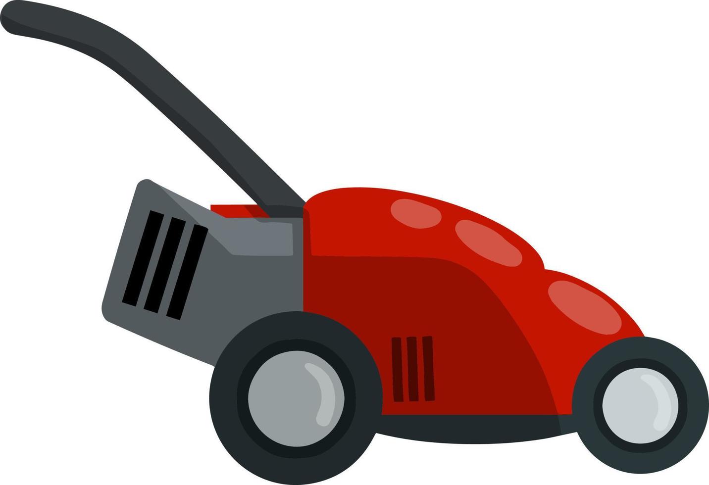 Lawnmower. Gardening machine. Flat illustration. trimmer with Gasoline engine. Element for mowing and caring for lawn and grass. Modern model vector