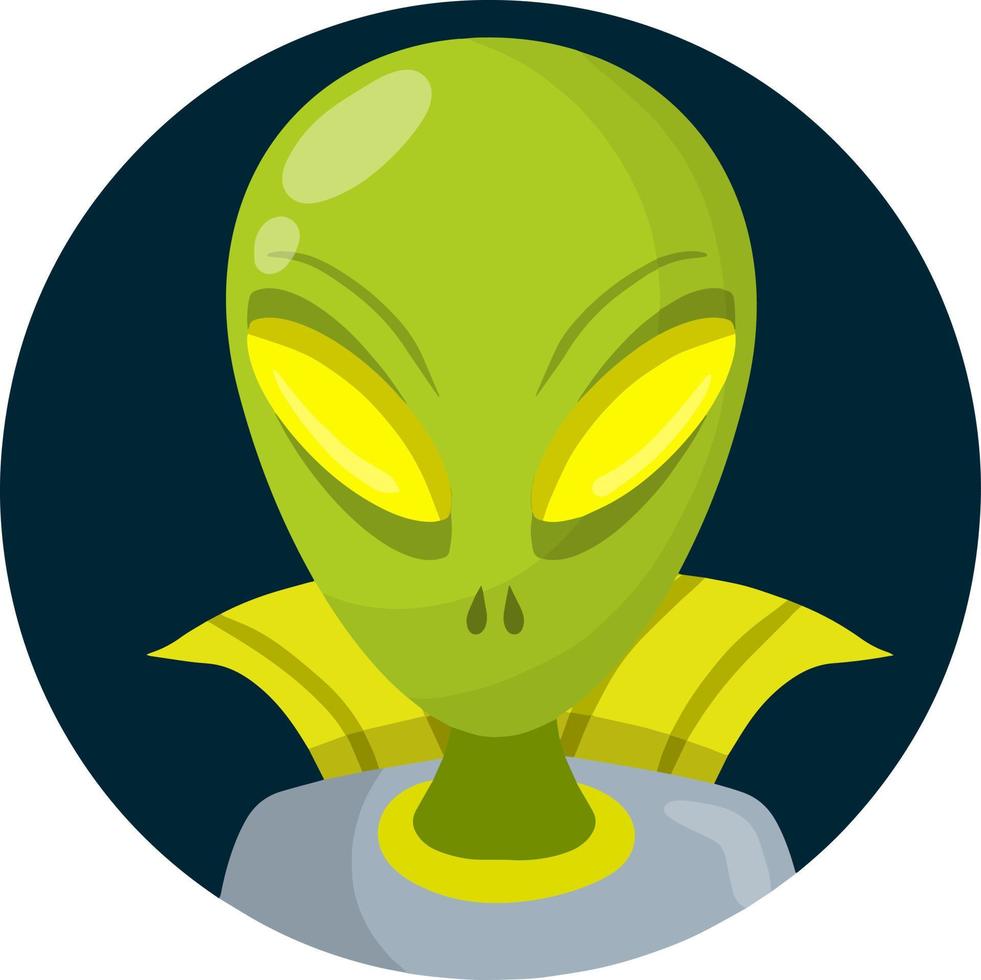 extraterrestre. monstruo extraterrestre con cabeza verde vector