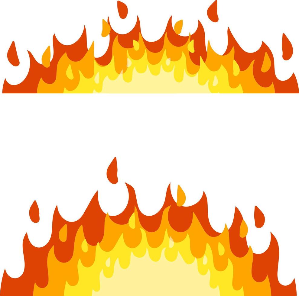 Red flame set. Fire element. Part of the bonfire with the heat. Cartoon flat illustration. Fireman's job. Dangerous situation. vector