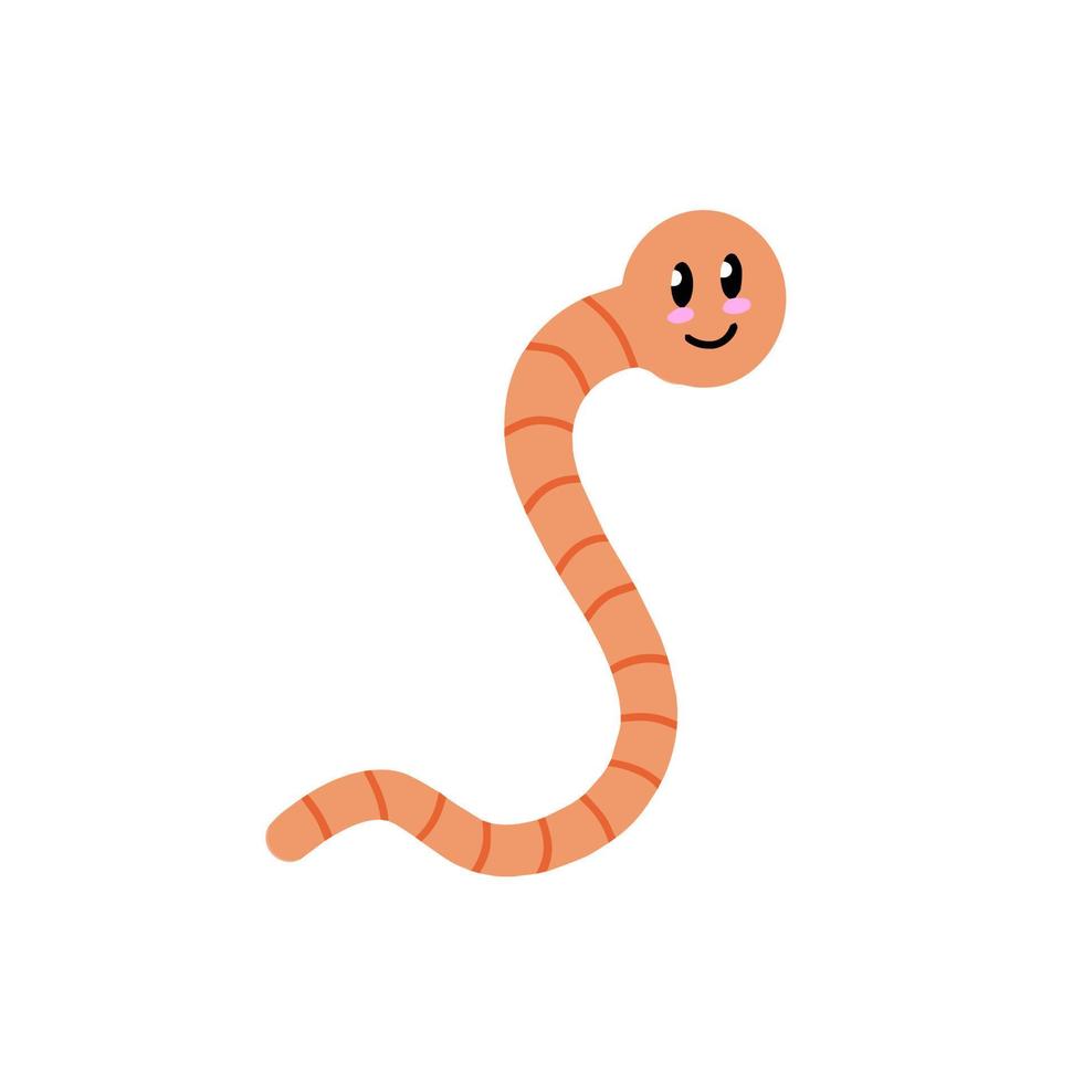 Cute cartoon smiling worm. vector