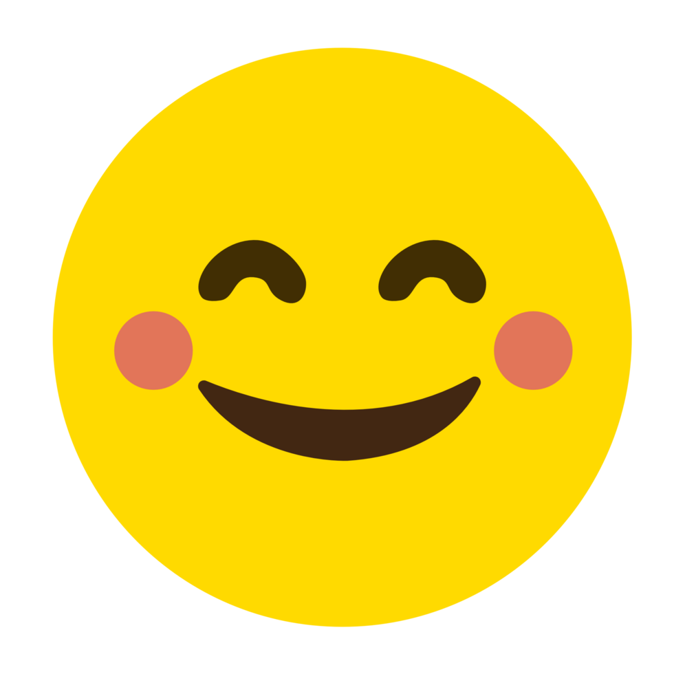 Bright smiley yellow emoji PNG file