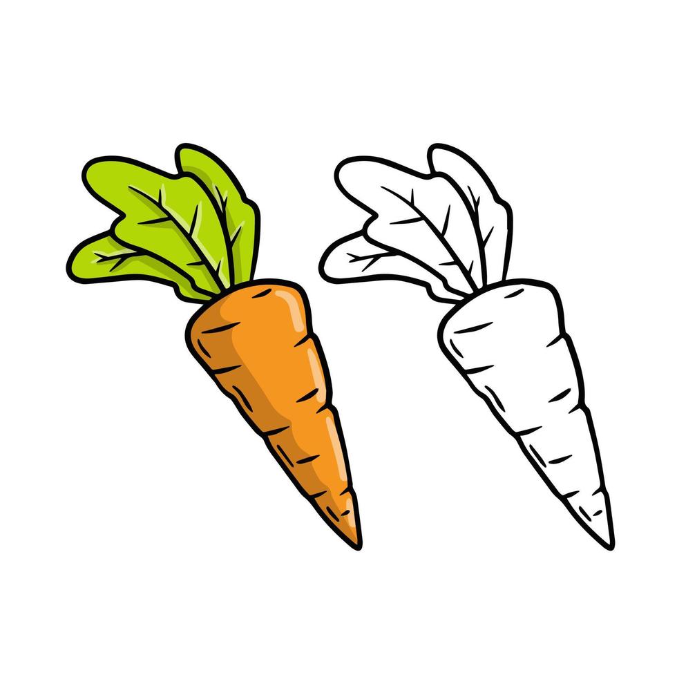 zanahoria. verduras de dibujos animados. vector