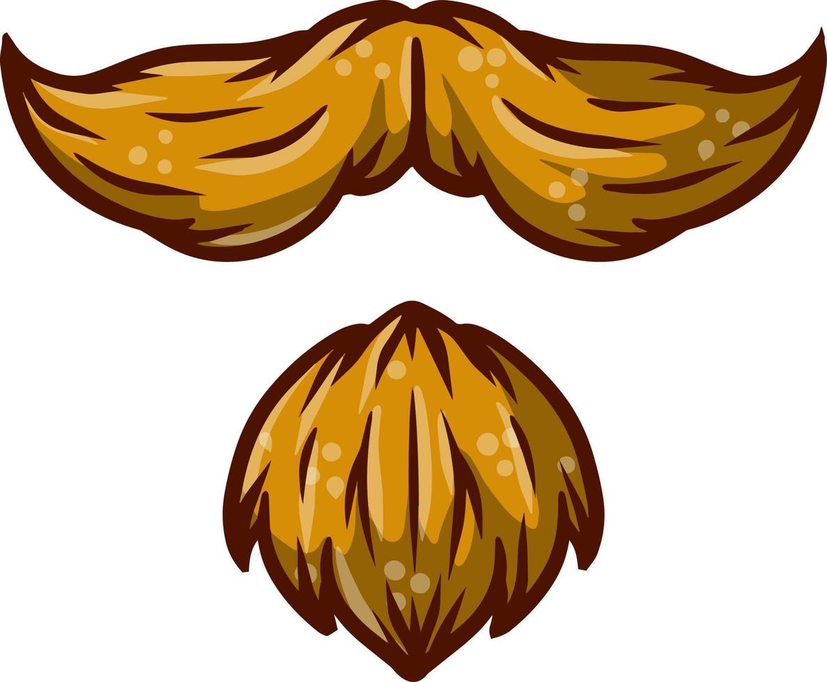 Long moustache of old man vector