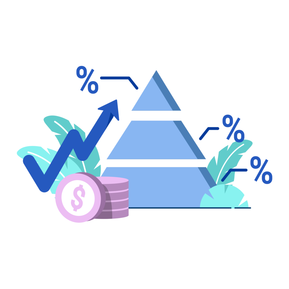 inflation rate formula icon flat Illustration for business finance chart percent coin dollar bill perfect for ui ux design, web app, branding projects, advertisement, social media post png