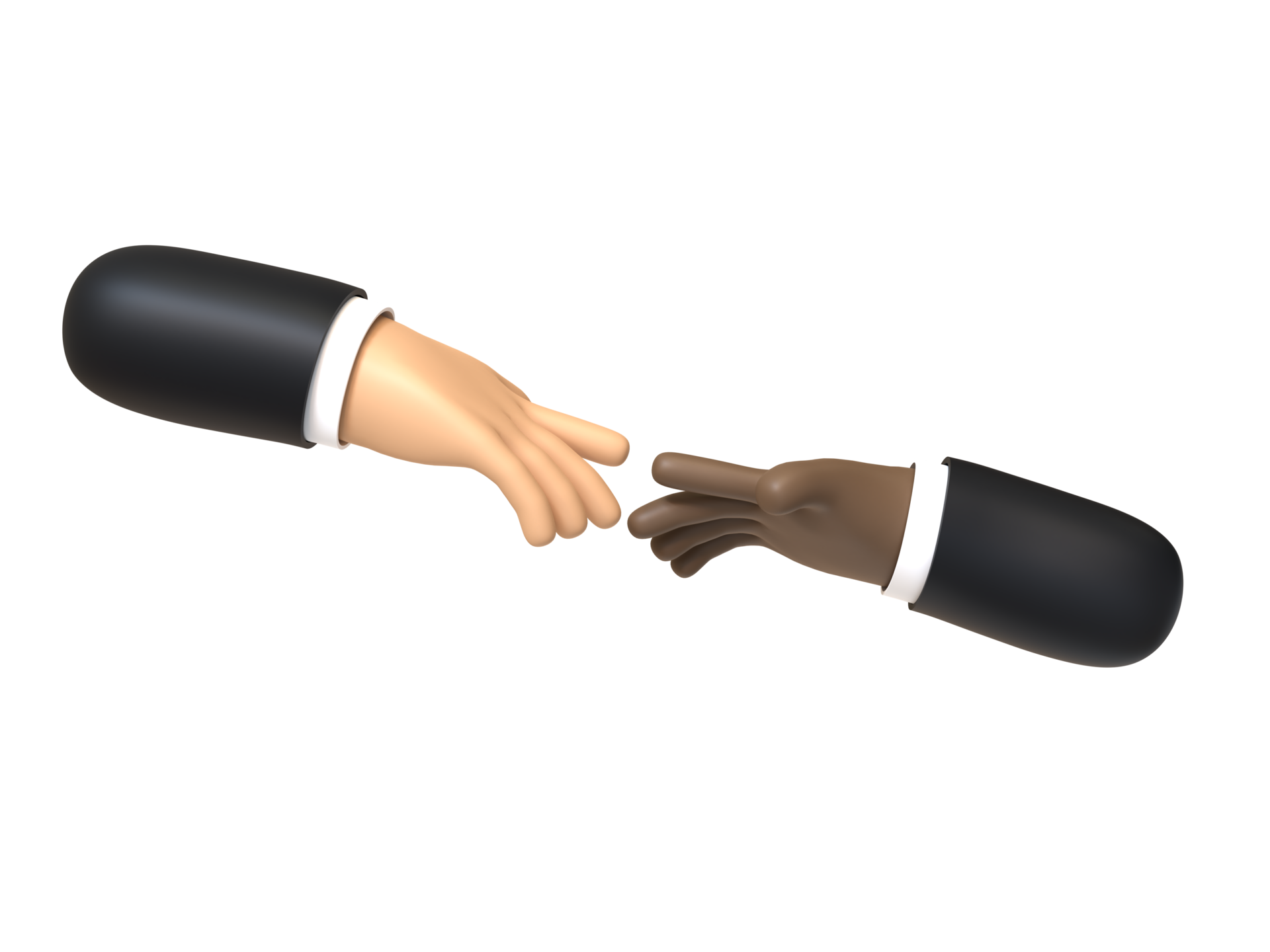 Help Hand Gesture 3D rendering isolated on transparent background. Ui