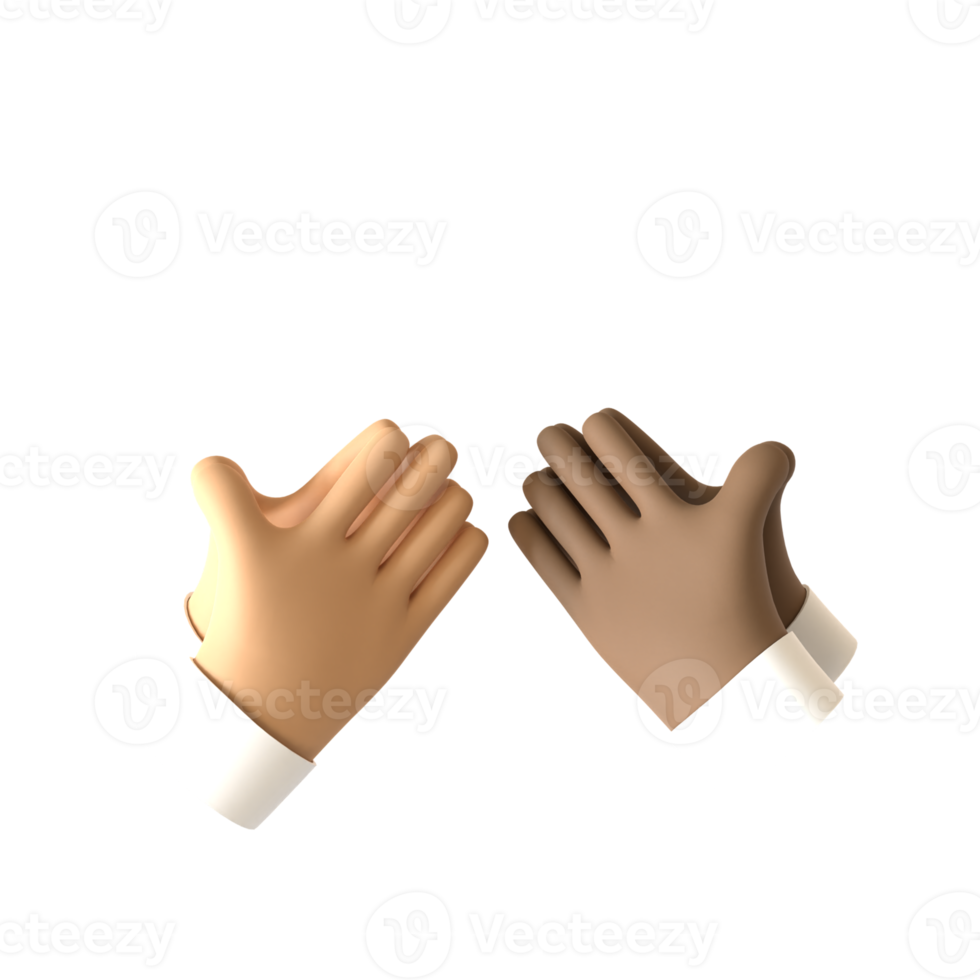 Praying Hands Gesture 3D rendering isolated on transparent background. Ui UX icon design web and app trend png