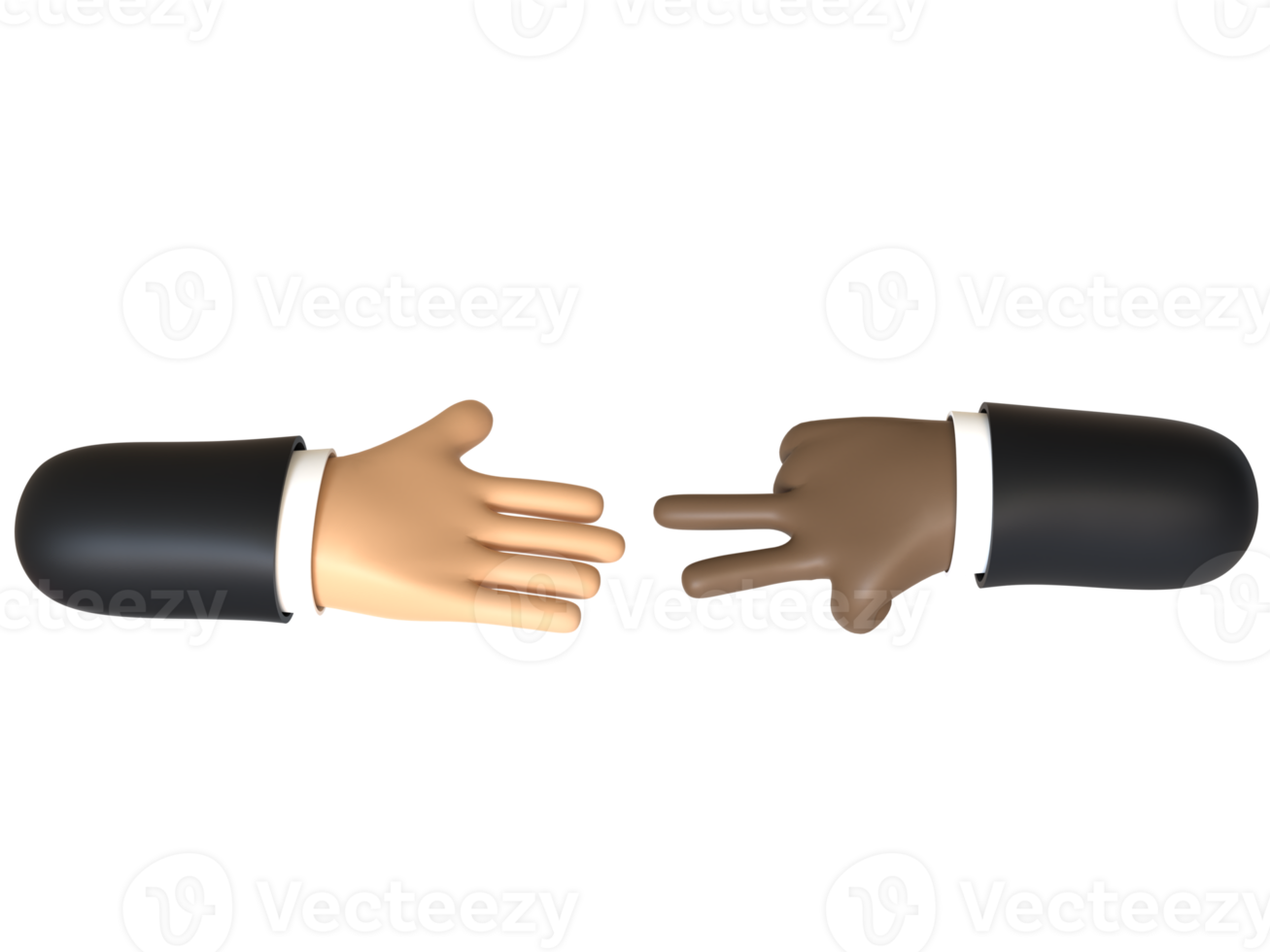 Rock Paper Scissors Hand 3D rendering isolated on transparent background. Ui UX icon design web and app trend png