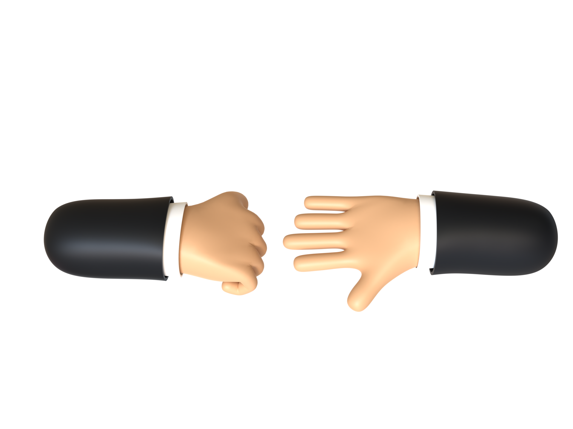 Rock Paper Scissors Hand 3D rendering isolated on transparent