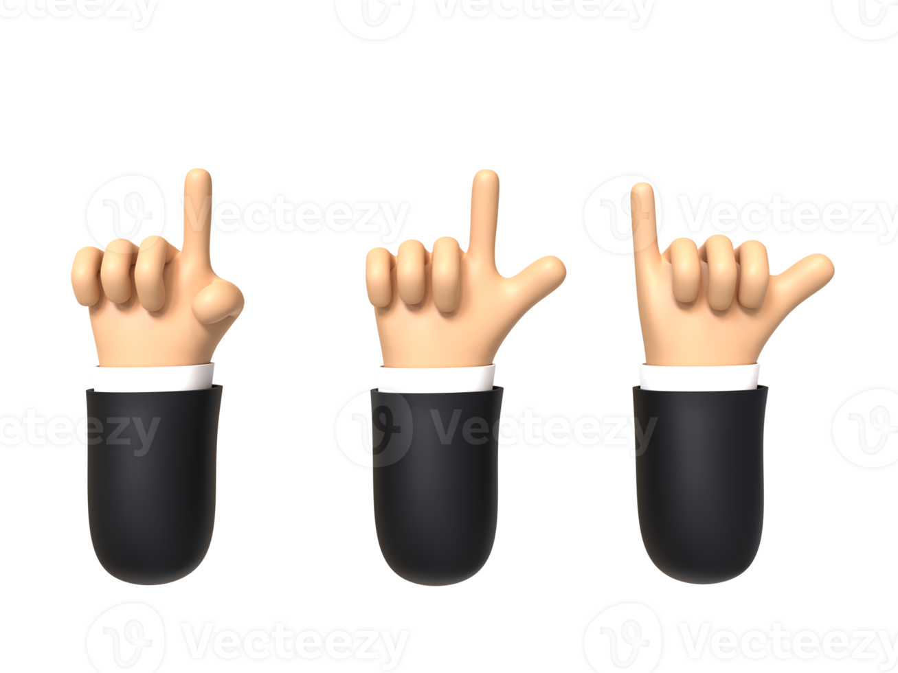 Pointing Hand Gesture 3D rendering isolated on transparent background. Ui UX icon design web and app trend png
