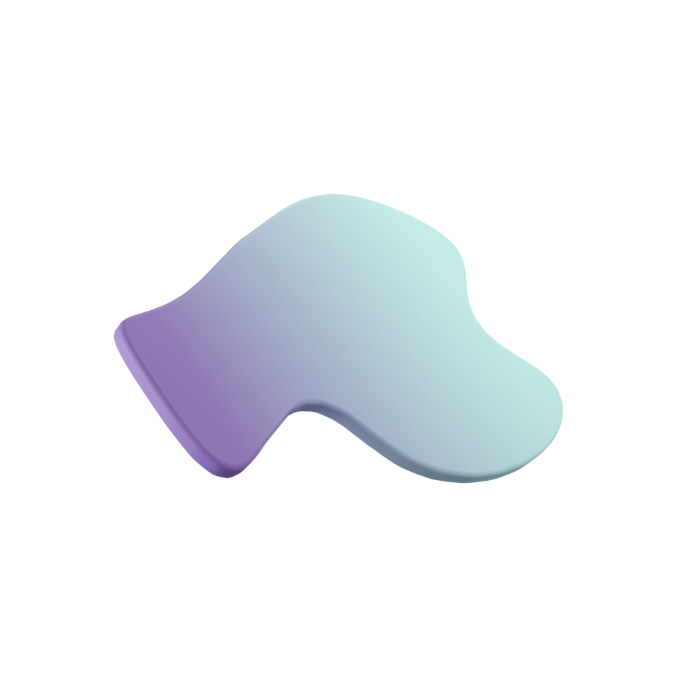 Wavy Visual Abstract 3D rendering isolated on transparent background. Ui UX icon design web and app trend png