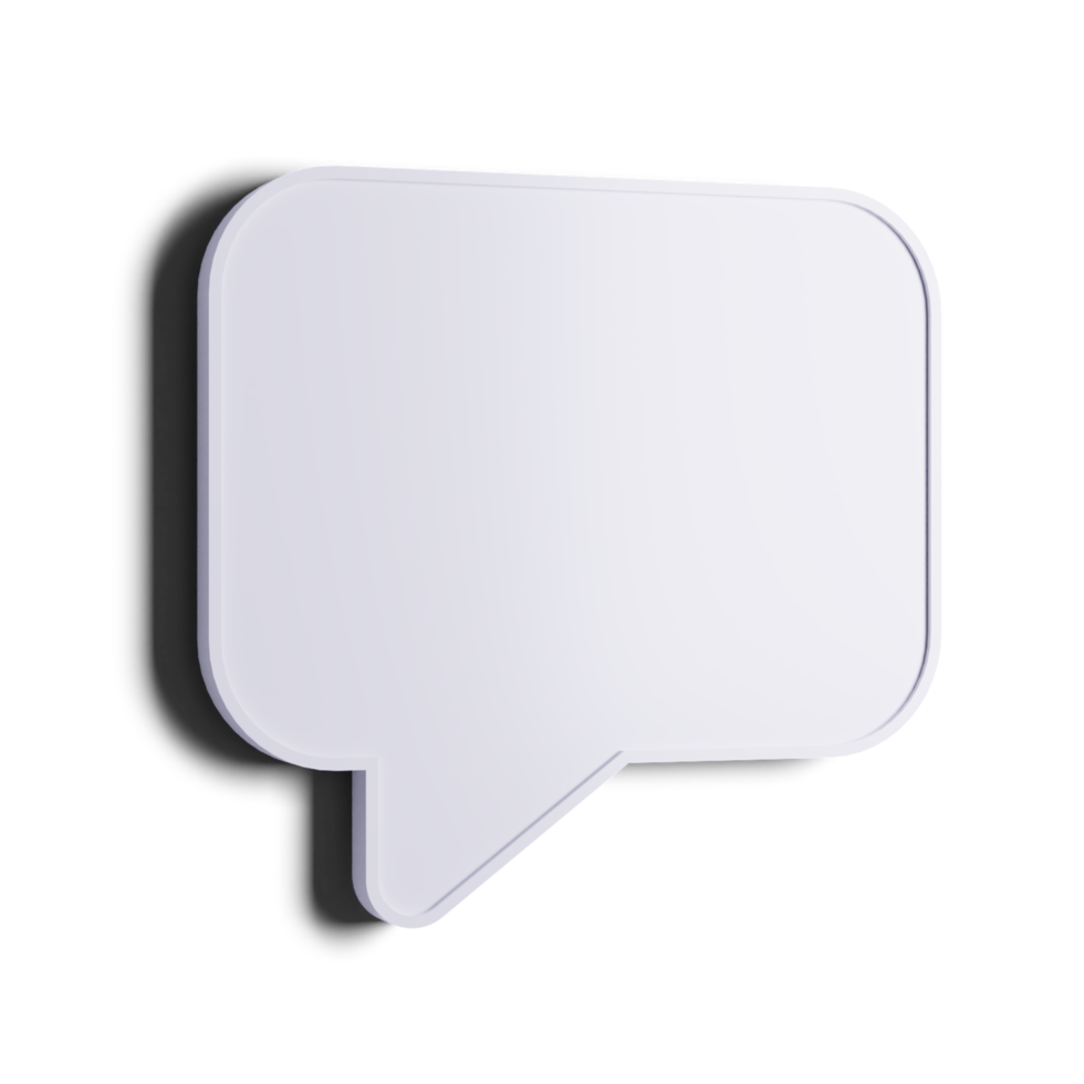 chat bulle rendu 3d isolé sur fond transparent. ui ux icon design tendance web et application png