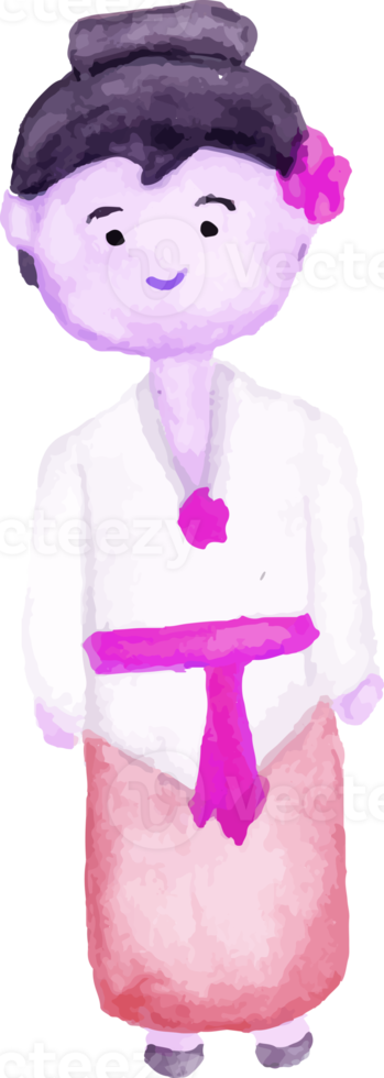 elemento de aquarela indonésia merdeka png