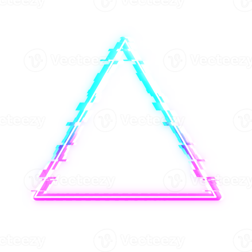 fault triangle neon effect border transparent background png