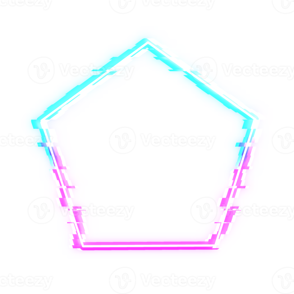 fault pentagon neon effect border transparent background png