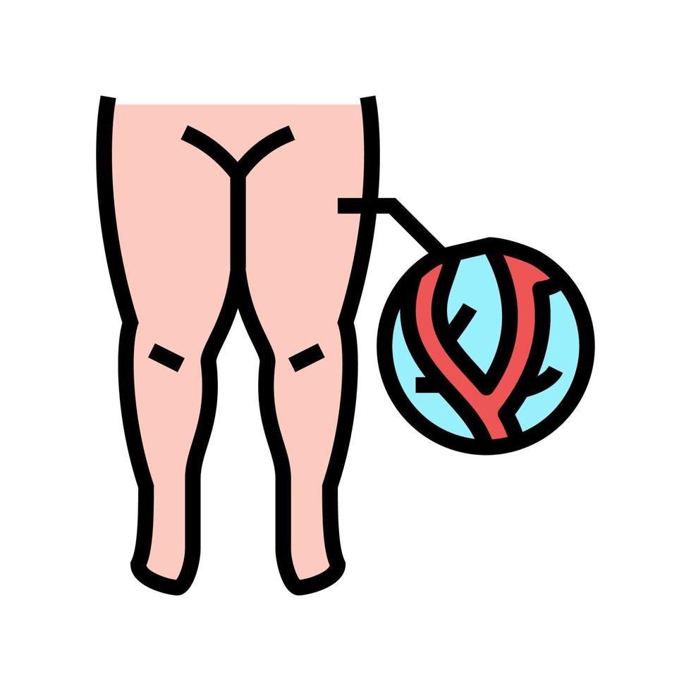 lymphatic edema color icon vector illustration