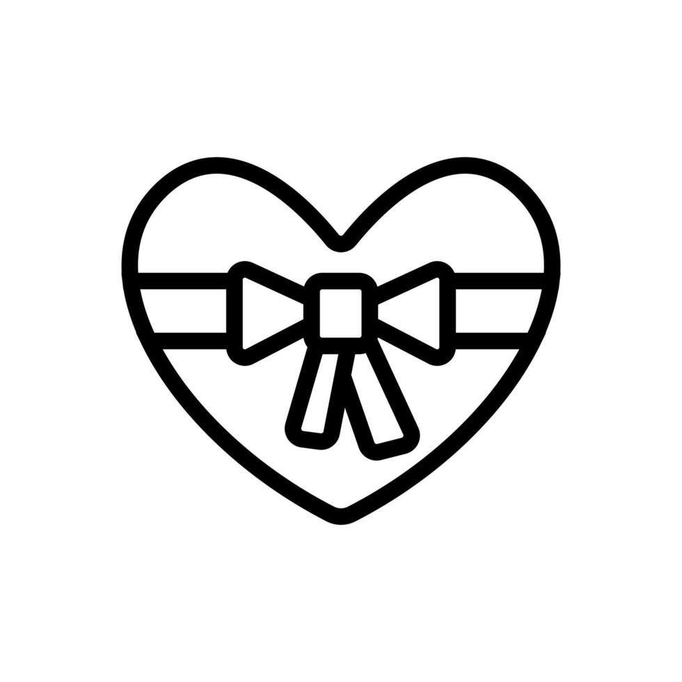 vector de icono de corazón y arco. ilustración de símbolo de contorno aislado