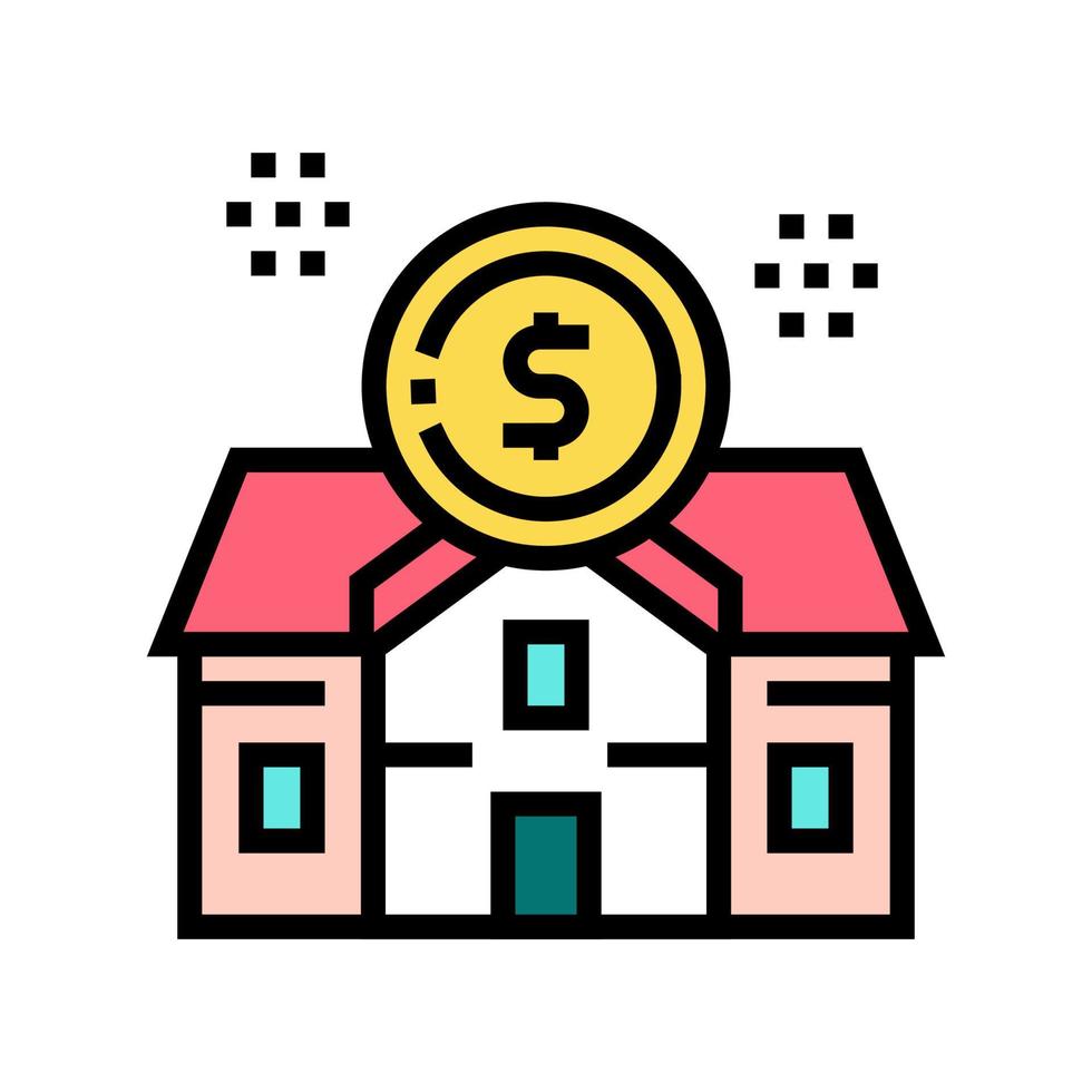 ilustración de vector de icono de color de edificio de casa de alquiler