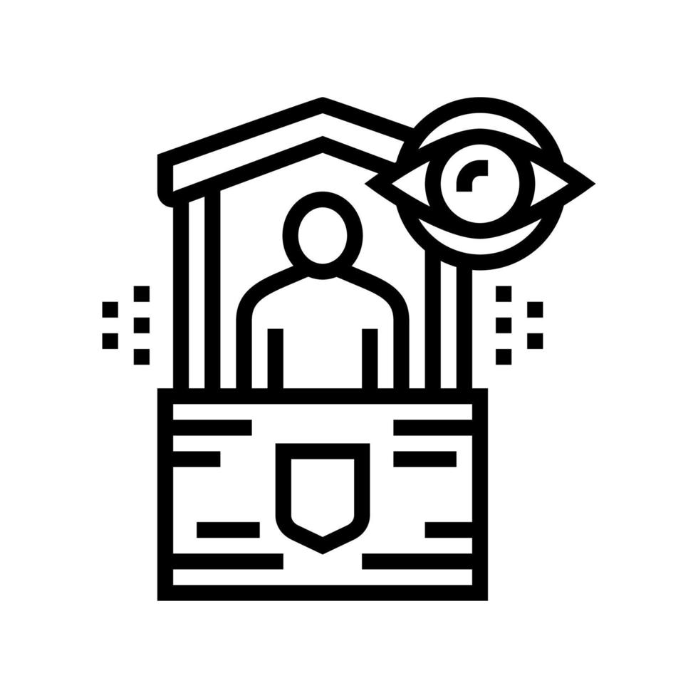 security post line icon vector isolated illustration
