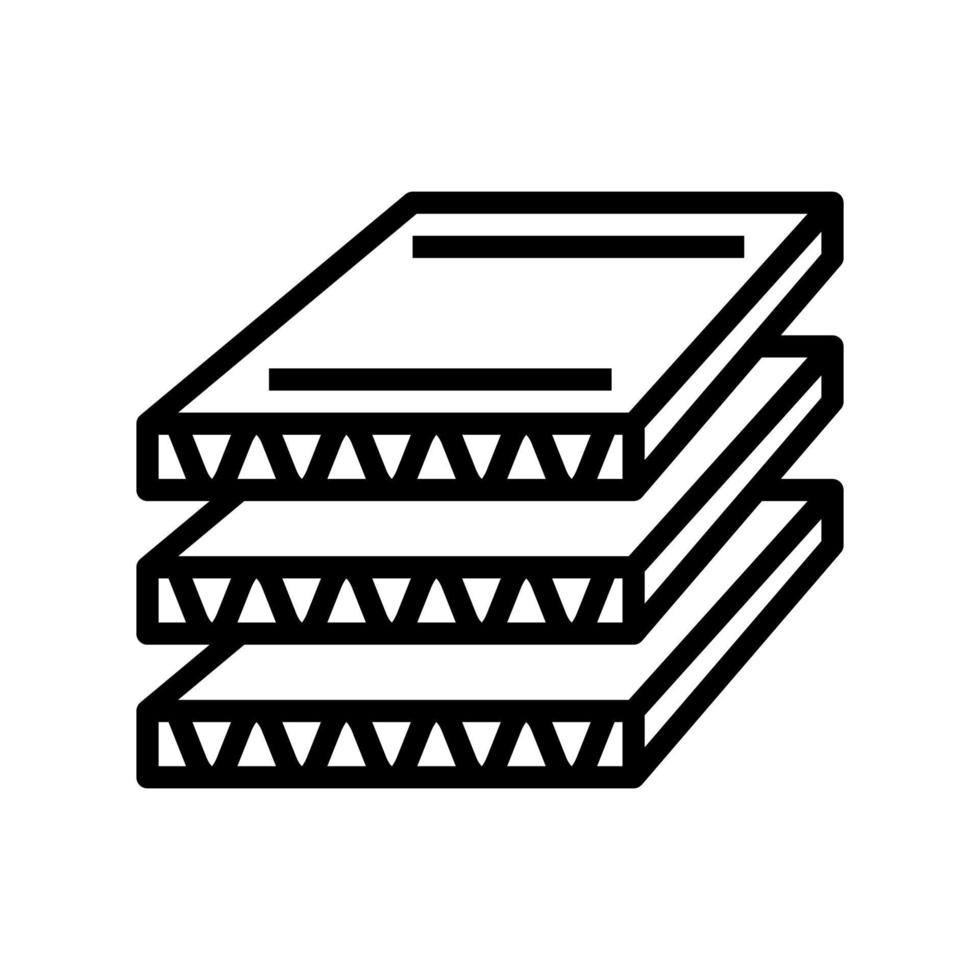 cardboard layers line icon vector illustration