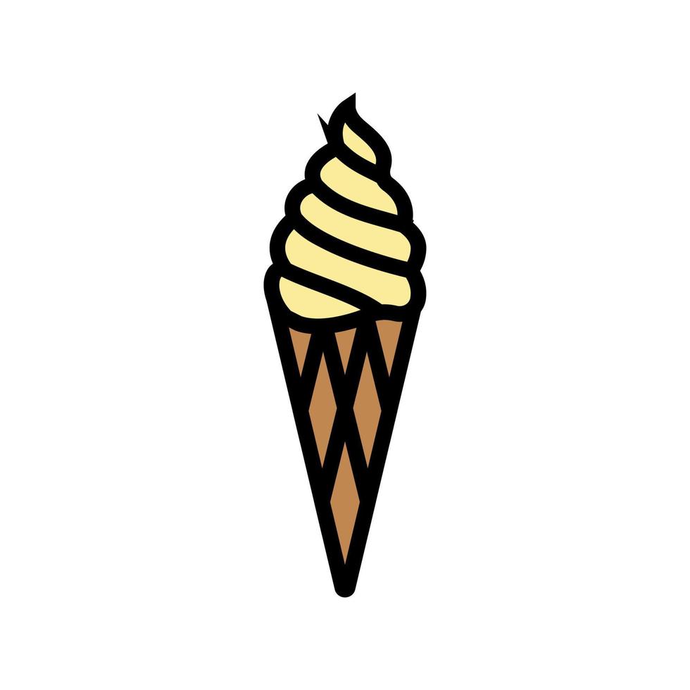 ilustración de vector de icono de color de helado de vainilla